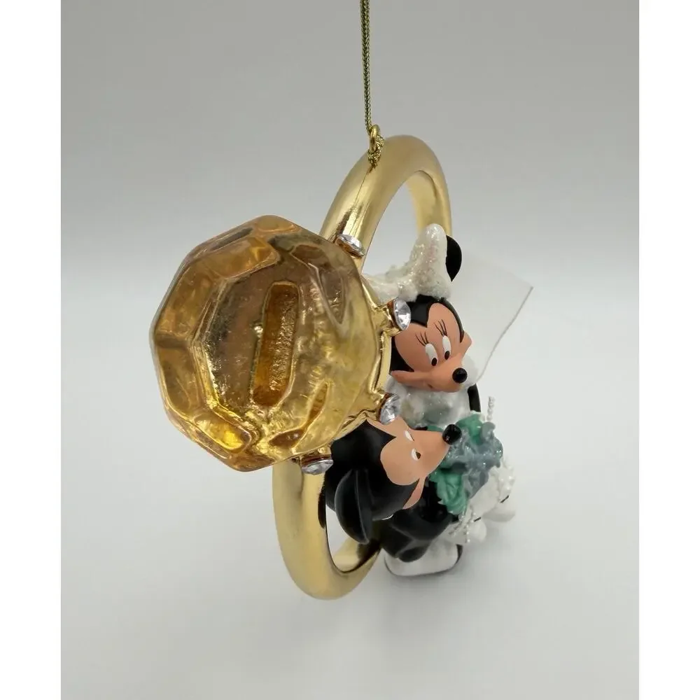 Disney Parks Mickey Mouse & Minnie Mouse Wedding Ring Engagement Ornament NWT